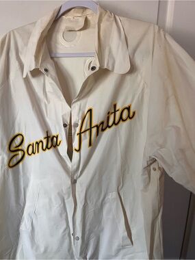 Santa Anita Racetrack Vintage Windbreaker Cream Coach Jacket